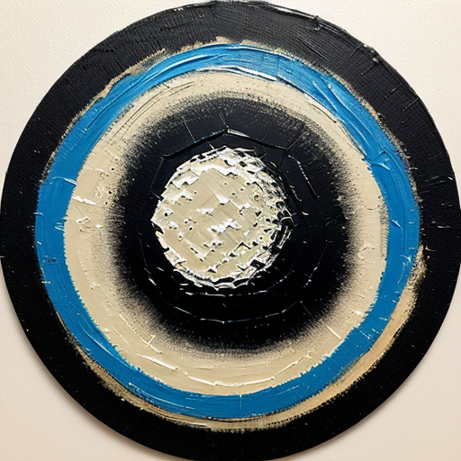 acrylic texture round paining of the moon 
