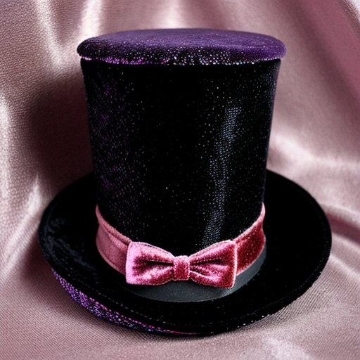 Special top hat special one a velvet special a velvet special velvet black, black black purple and pink glitter