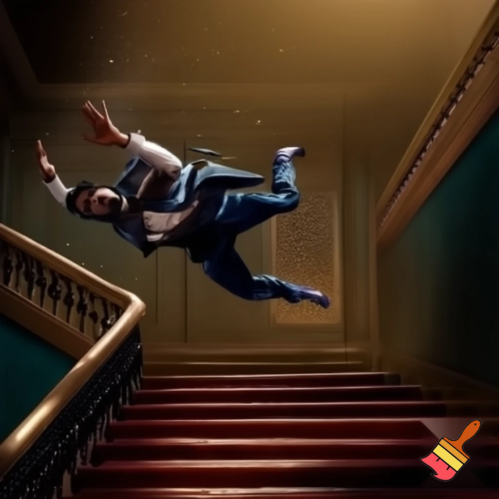 p didy falling down stairs