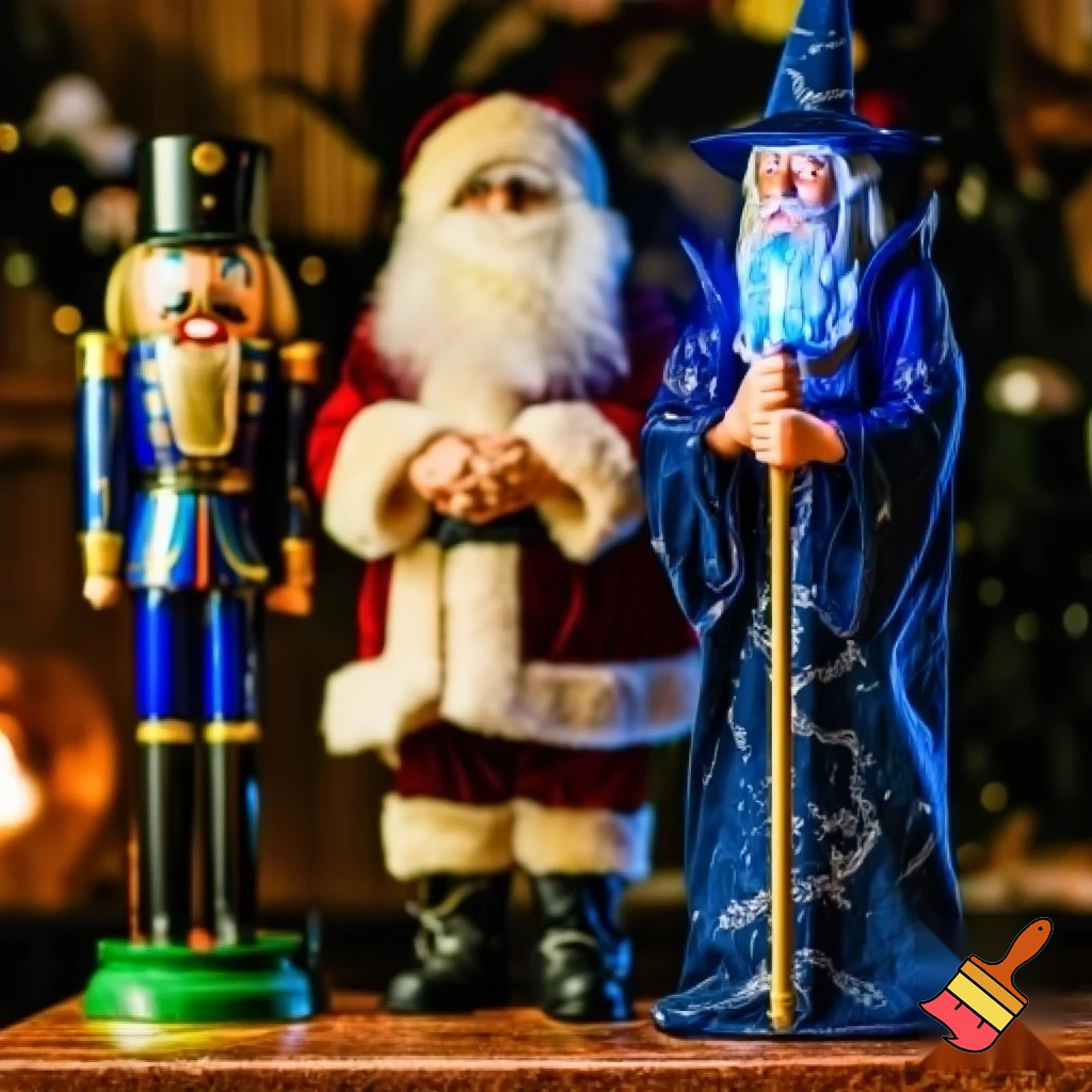 Christmas Nutcracker a wizard one Santa Claus one