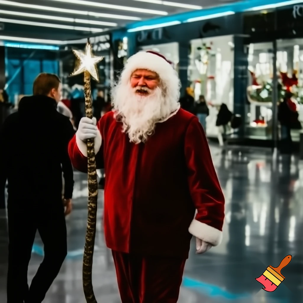  Santa Claus, Russia walking stick with a star shopping centre the real Santa Claus special magic