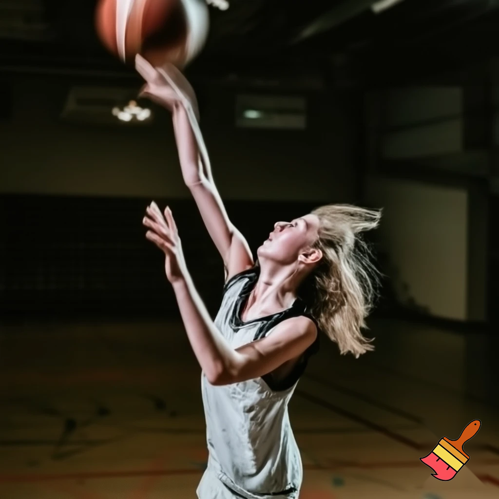 behind white teenage basketball with dirty blonde hair making a game winning far shot