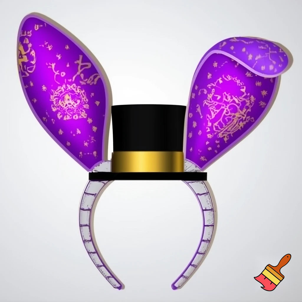 Easter bunny with a top hat Easter advent Easter bunny ears headband purple and white purple and gold