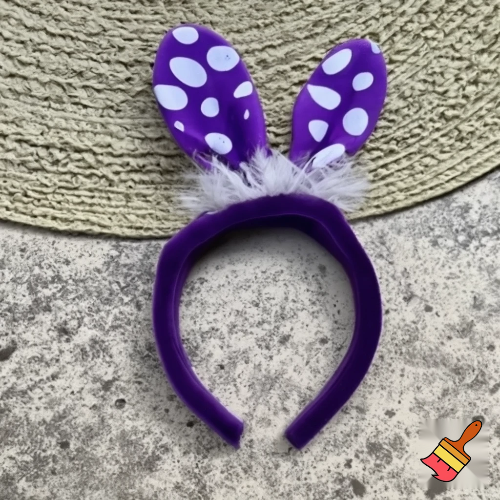 Easter top hat headband Easter bunny headband, purple and white with gold Easter top hat headband and fabric velvet and fabric velvet top head headband