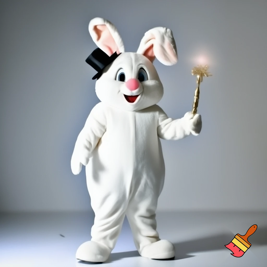 Easter bunny mascot costume top hat mascot costume magic