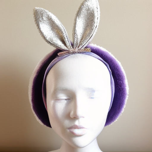 Easter bunny top hat headband, purple and white gold and silver