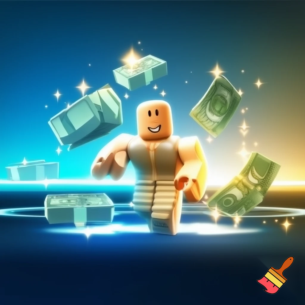 Roblox, thumbnail of a trading game. Vibrant but not too much
