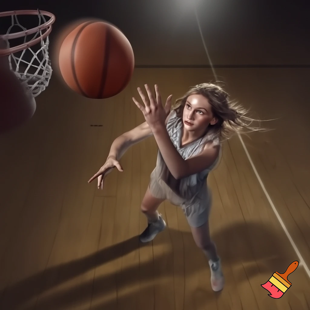 behind white teenage basketball with dirty blonde hair making a game winning far shot