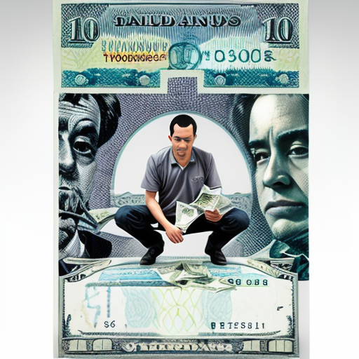 someone kneeling holding out money and someone taking it png