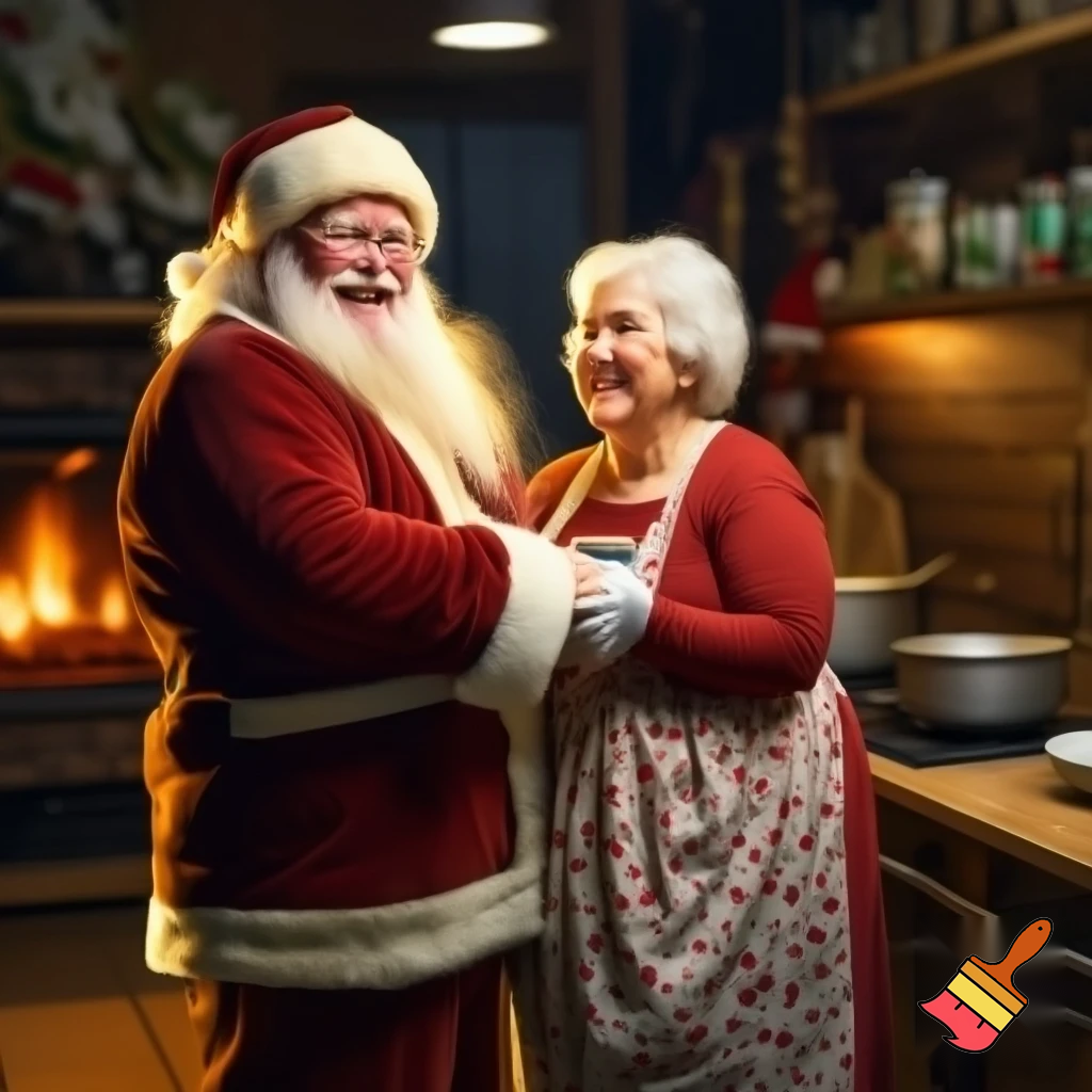 Mrs. Claus and Santa Claus.