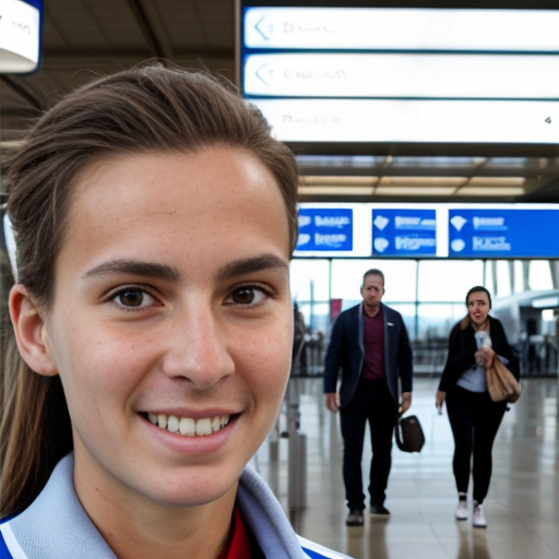Goretzka and Vanessa at the airport 