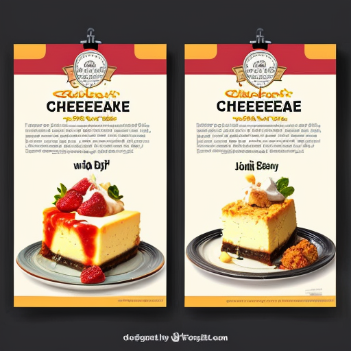 create a poster for food stall both are different food items "cheesecake and Goli soda"