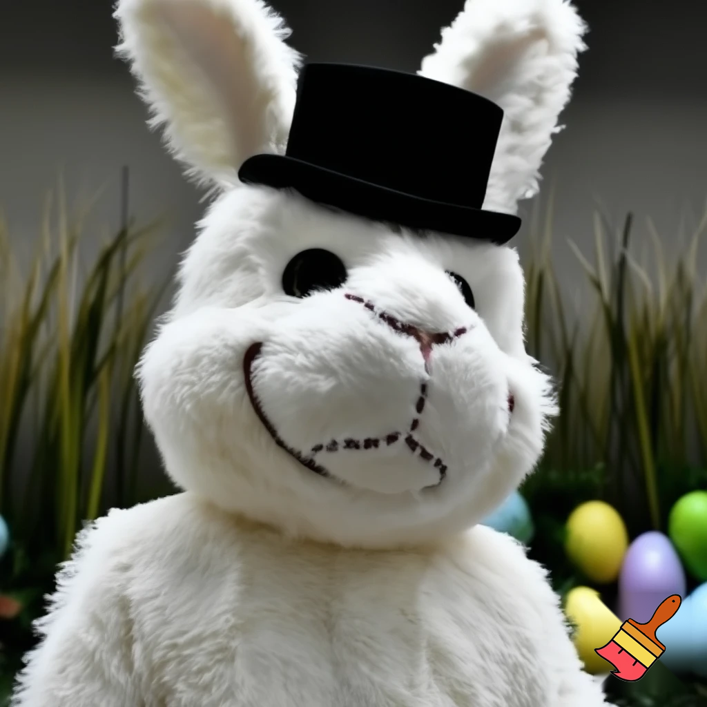  Easter bunny mascot costume top hat