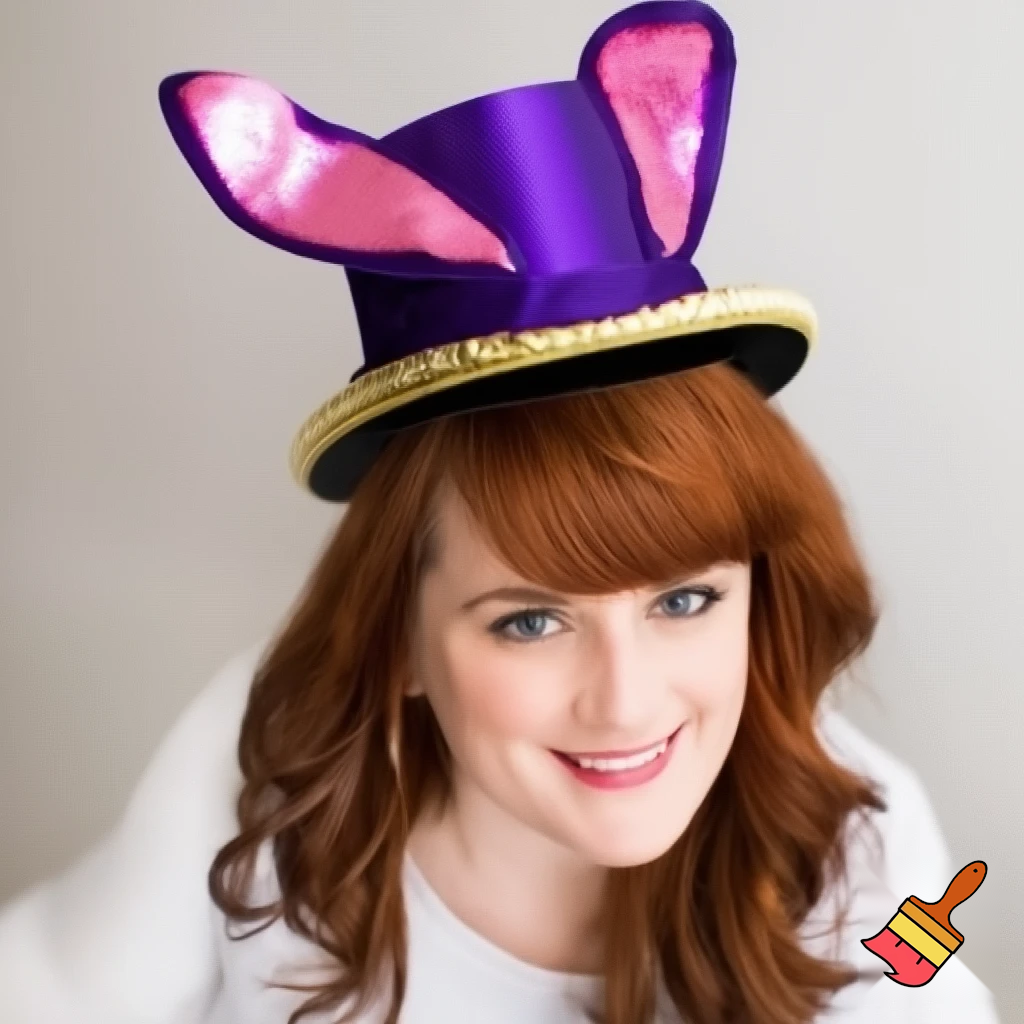 Easter bunny top hat, Easter balcony headband, purple and gold headband top hat