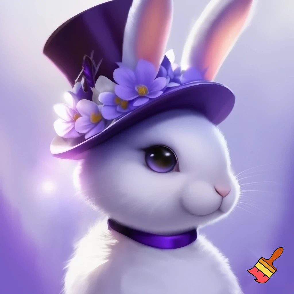 Easter bunny headband, top hat, Easter hat headband, top hat, purple and white, purple and white