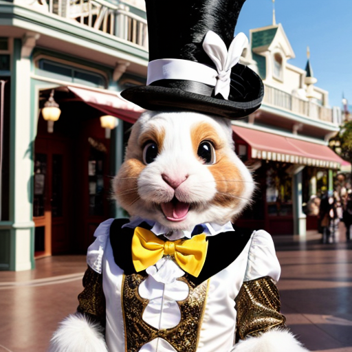 Easter bunny mascot Disneyland costume with the top hat Australia Disney cruise ship
