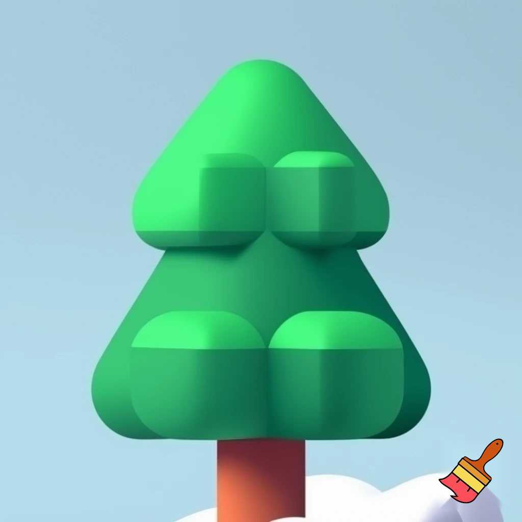 icon of fir tree in cartoon style