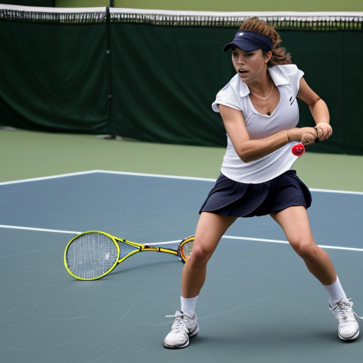 make a picture of a fluffy do playing tennis
