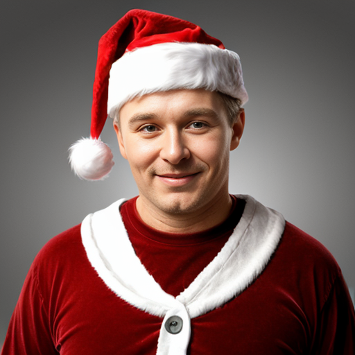 Russia, Santa Claus walking sticks star real Santa Claus people a real pitbull