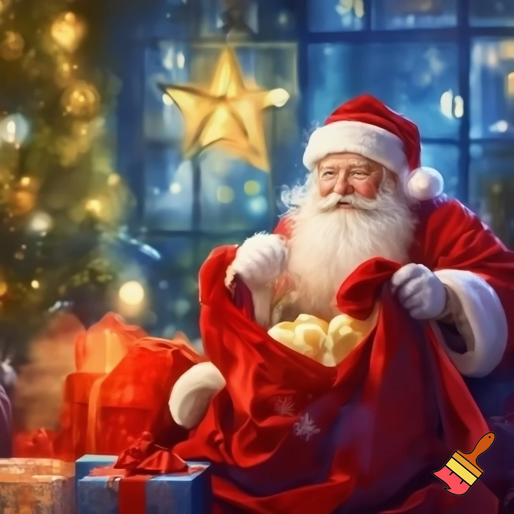 Santa Claus is Santa Claus is he sack? Presents.