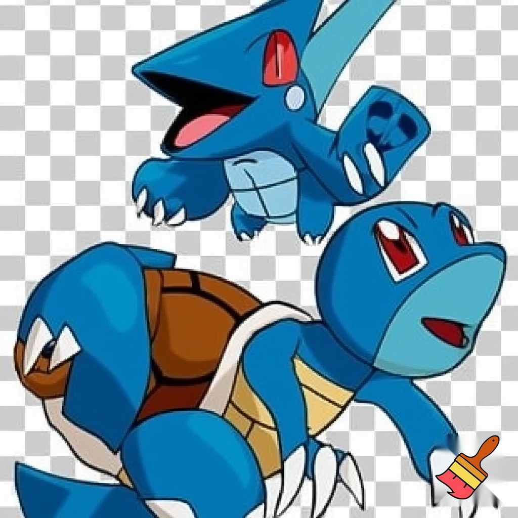 blue agumon veemon digimon squirtle blue wartortle turtle pokemon fusion