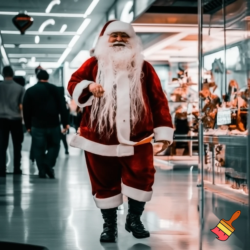 Santa Claus walking at the shopping centre a wizard Santa Claus the real Santa Claus🌟💫🎄