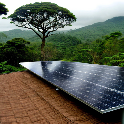 rain forest with solar panels
