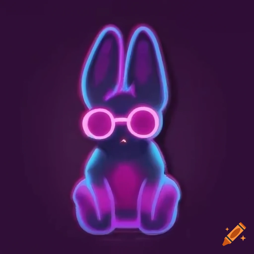 synthwave cute bunny
