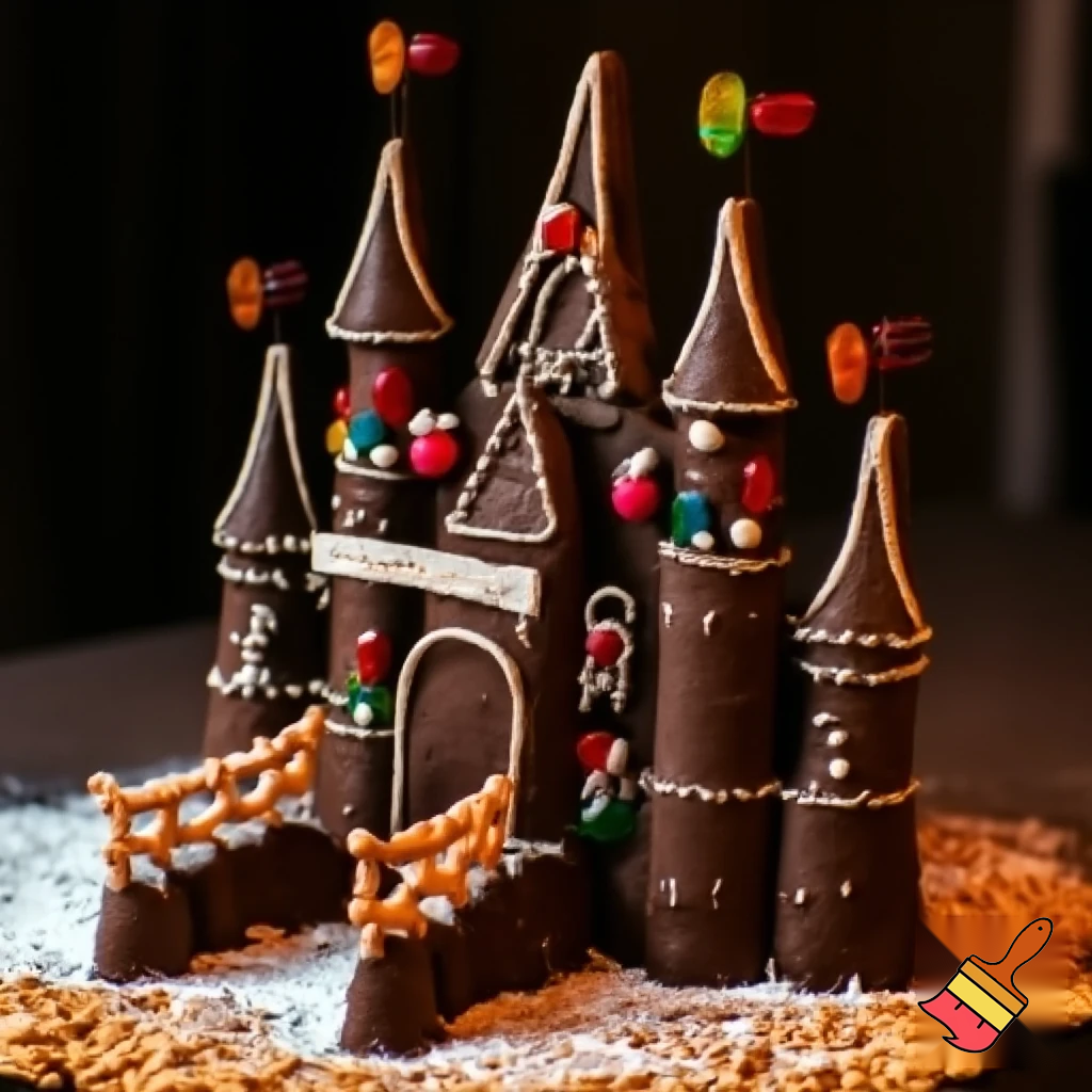 Chocolate gingerbread house castle