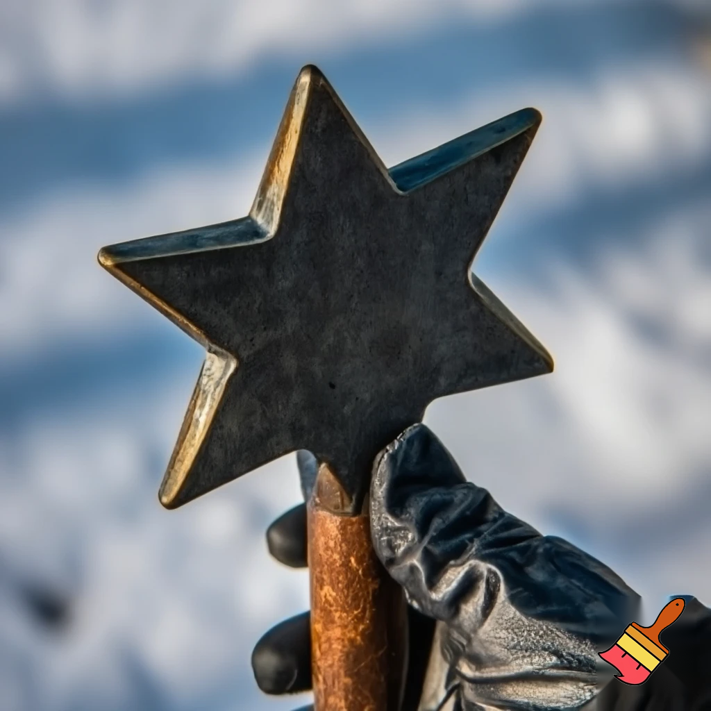 Russian Santa Claus walking stick with a star Santa Claus the real Santa Claus metal