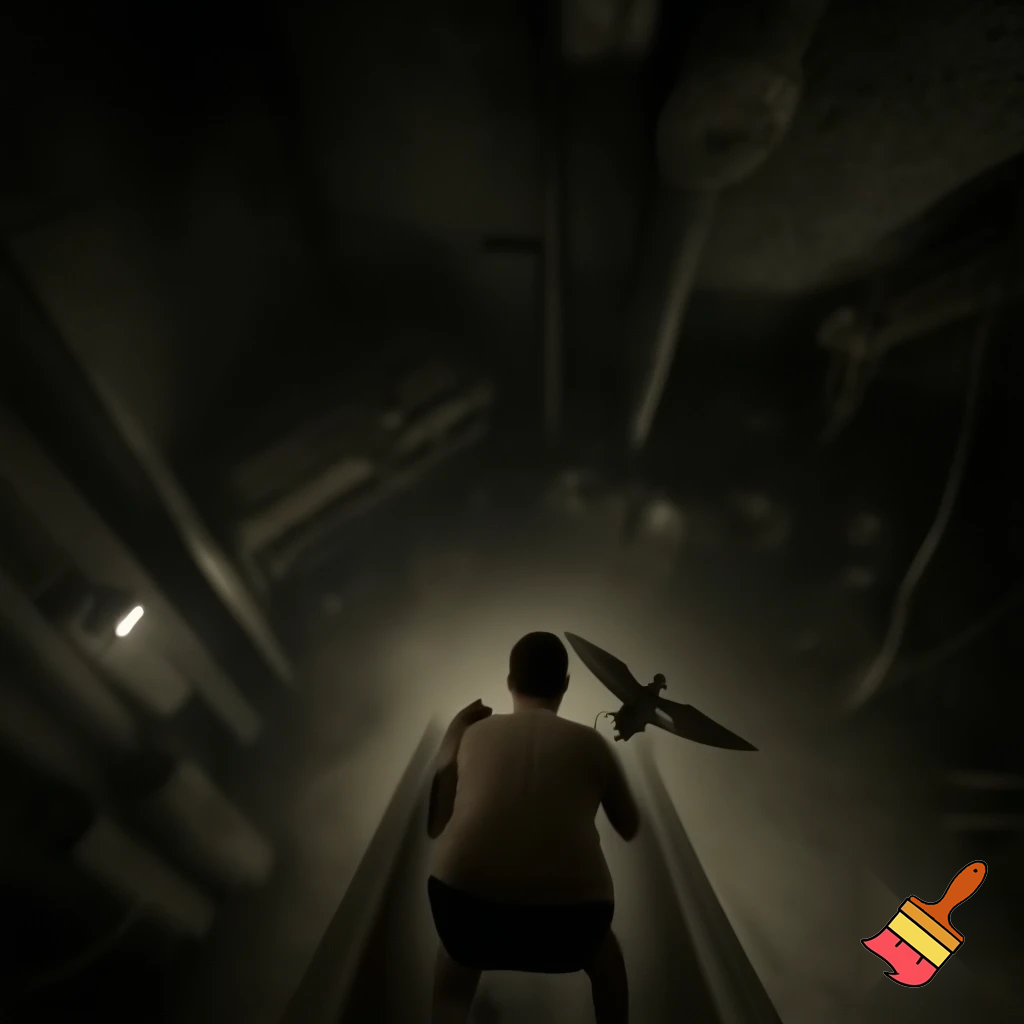 During my walk home one afternoon, I took a different route and found my self in a quiet, unfamiliar part of town. Between two tall buildings, I noticed a high brick wall covered in ivy. As I walked closer, I saw something strange — a small wooden door half-hidden behind the vines.

I looked around. No one else seems to notice it. I reached out to touch the handle... and suddenly, I fell through a trap door went down a huge slide, the slide was as fast as a roller coaster and then bumped my back at the end of the slide then I got up.

Then cleaned my self and looked around me I was trying to figure out where in the world was I, I think I was in a secret underground layer or a scientist lab or in a psychopaths lab well where ever I was I had to leave as soon as a pigeon flying away when you come close to it.

 But suddenly, I knew it there was something vicious,despicable,frightening, behind me it was a, imposter! I meant a ,monster! he started to growl wildly like a baby wanting to buy a new toy,he started to chase me here and there and there and there we where going in circles at this point, then I told him to stop and I ran out of there and never went through that route ever again.