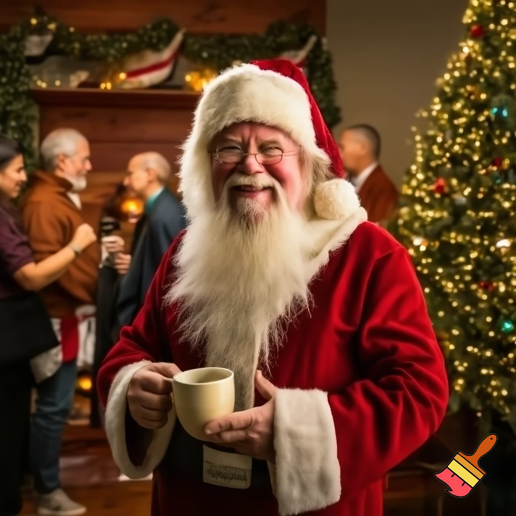 Santa Claus at the Christmas party in the house