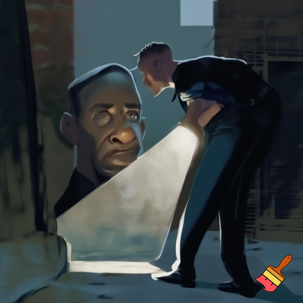 a kind black man getting beaten by a white racist cop #black history month