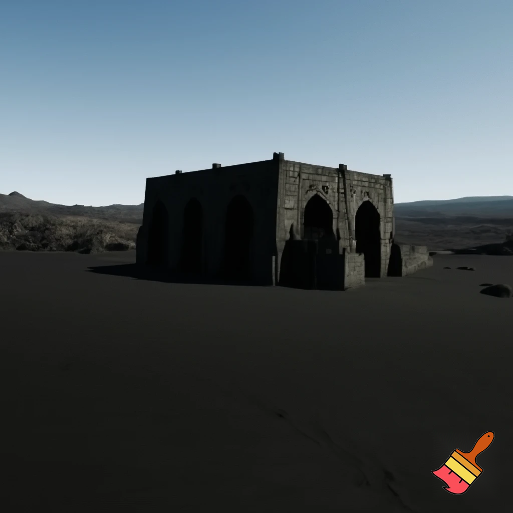 A intact great early medieval Islamic Black Marble Palace in the Black Desert of Jordan