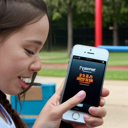 Goretzka play game on the apple iPhone and Vanessa play game on the apple iPhone at the park 