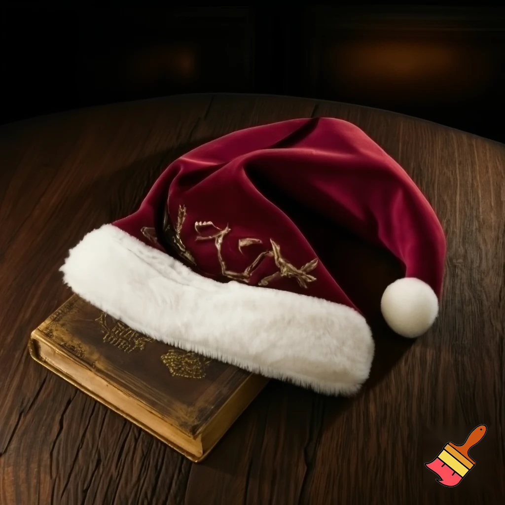 A wizard Santa Claus hat read