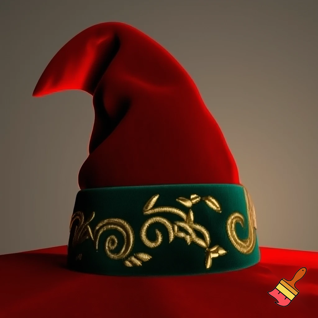Christmas wizard hat written and velvet
