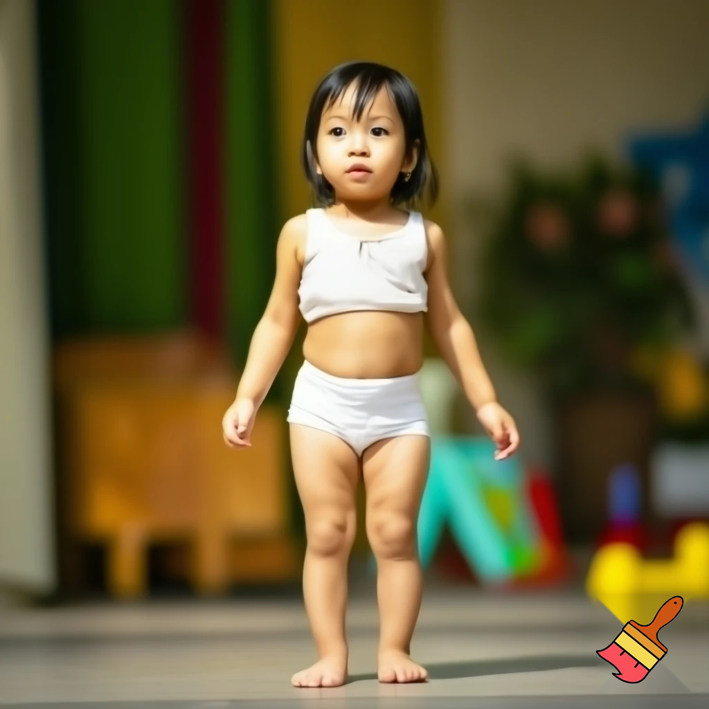 Make a photo of a small girl who is 3 foot 4 and is 11