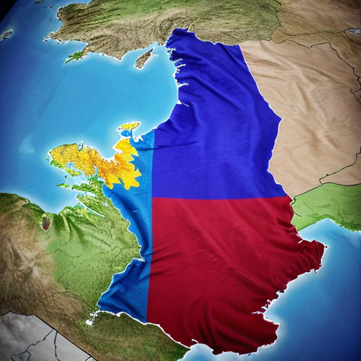 Make a map for my contry Aurelia the flag purple blue with star and allies France Italy and Spain 