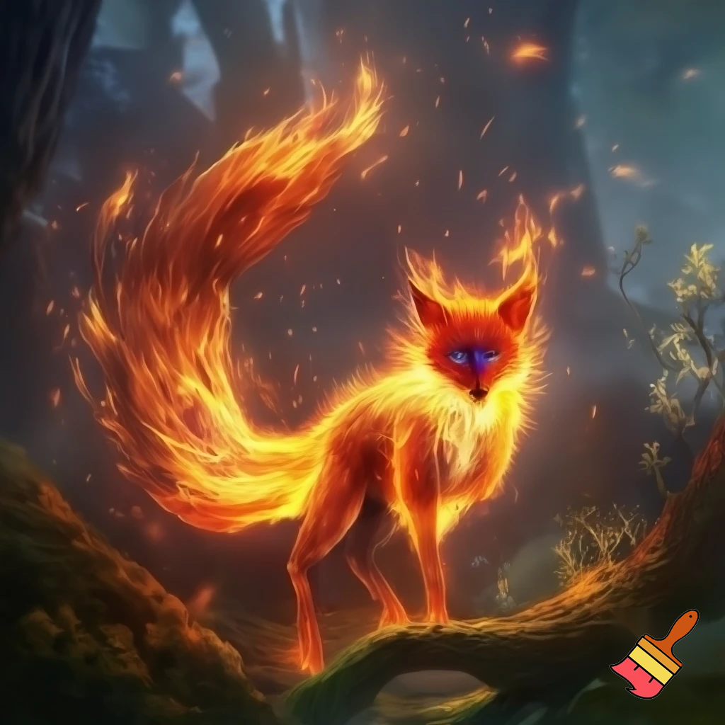 fantasi ræv lavet af ild