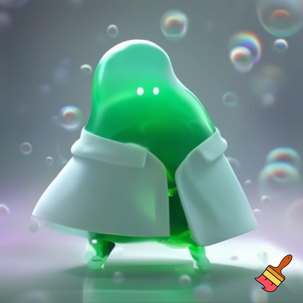 Slime charHumanoid slime wearing a doctor's coat