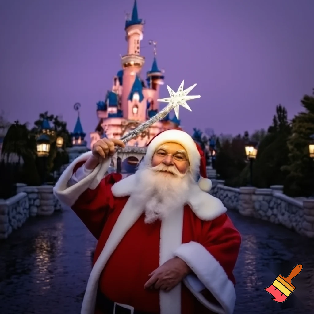Santa Claus in Disneyland Paris Magic star wand a star💫🌟⭐️
