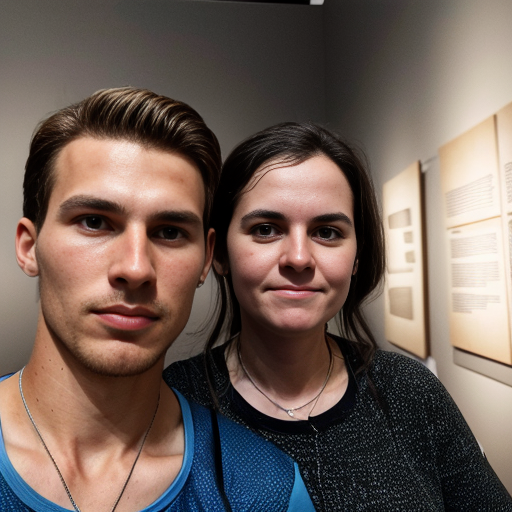 Goretzka and Vanessa at the museum 