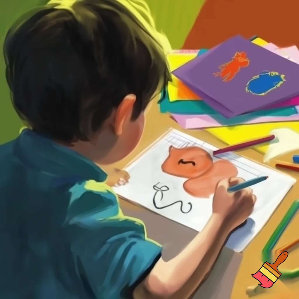 ders çalışan bir çocuk çiz

