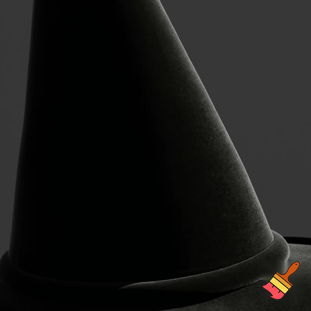 Black witches hat velvet