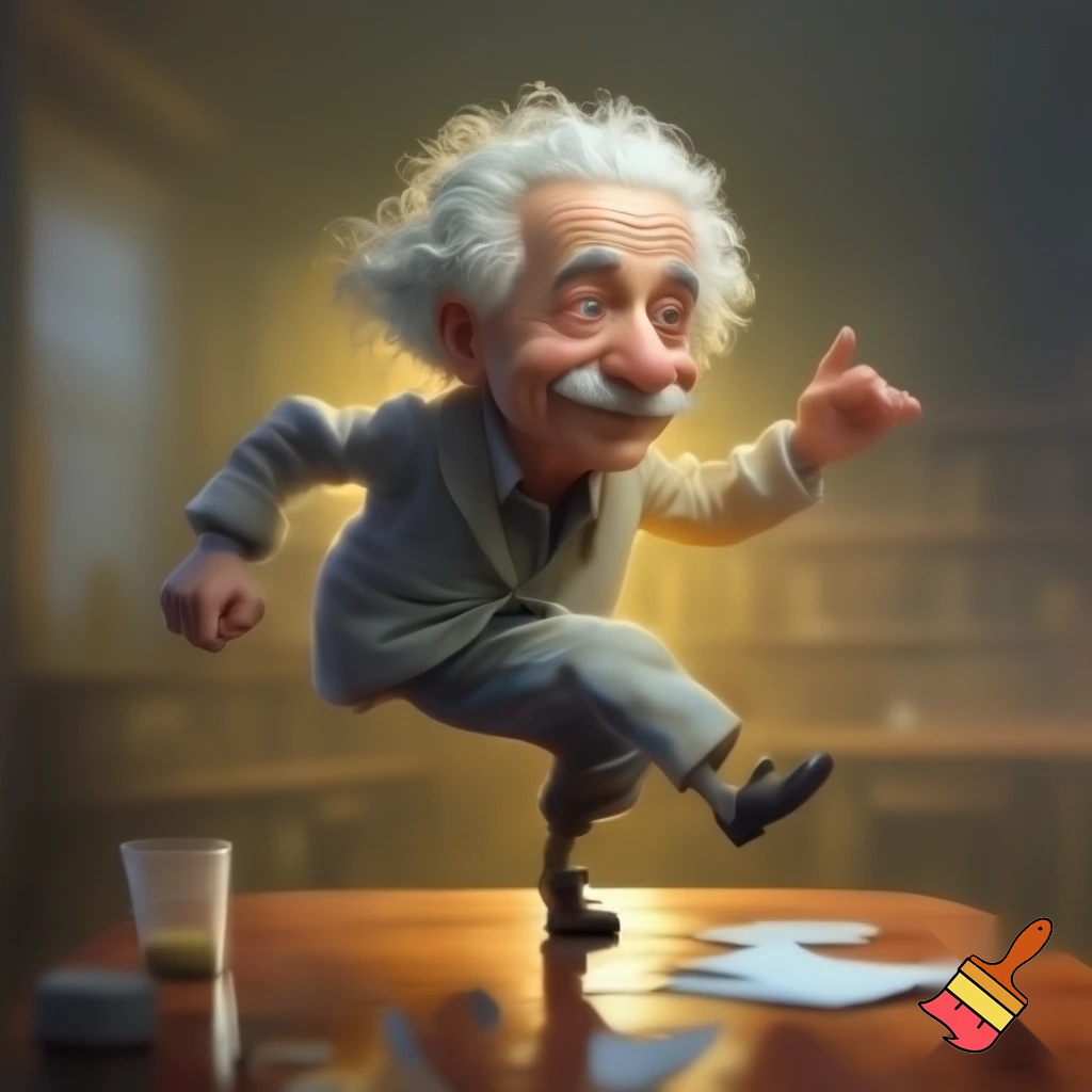 Einstein dance on a table