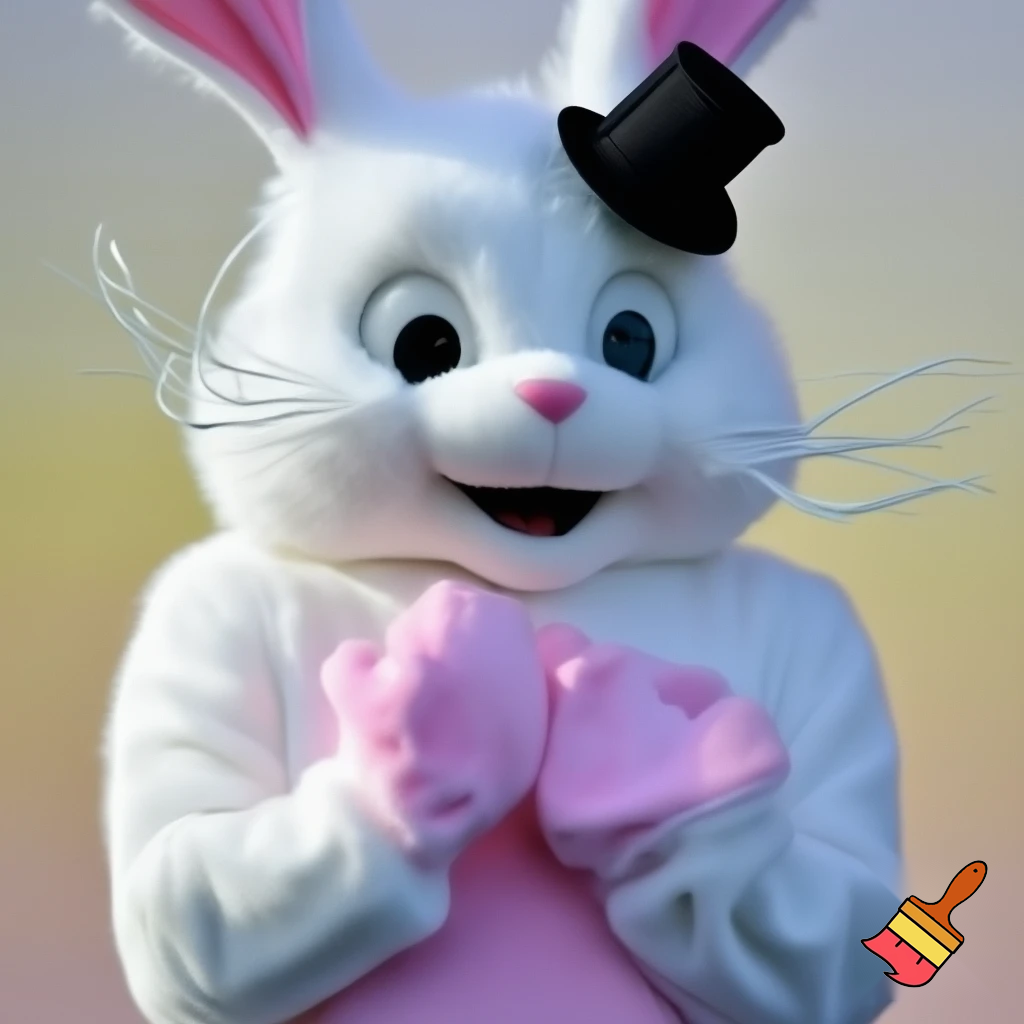Easter bunny mascot costume top hat mascot costume magic whiskers