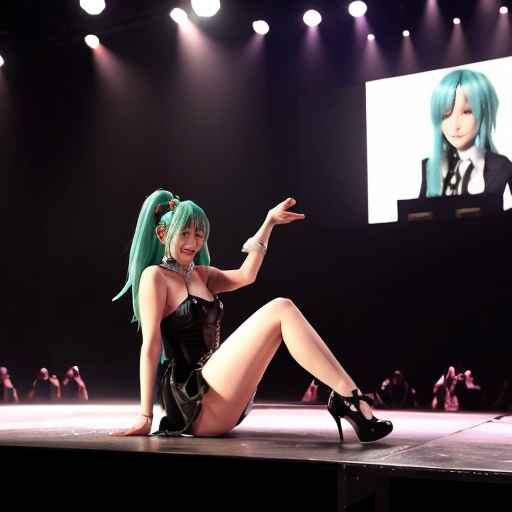 During the performance, Hatsune Miku's right heel got stuck, causing her right high heel to slip off. Due to the excessively high heel, she lost her balance and fell. When she tried to put the shoe back on, she found it was the wrong size; either too big and it would slip off easily, or too small and she couldn't get it on. She even tried hopping on one leg to put it back on, but still couldn't succeed. After several unsuccessful attempts, she had to be helped off the stage by staff.