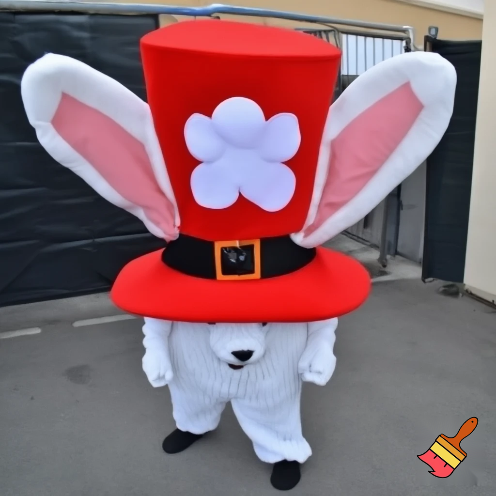 Easter bunny mascot top hat costume