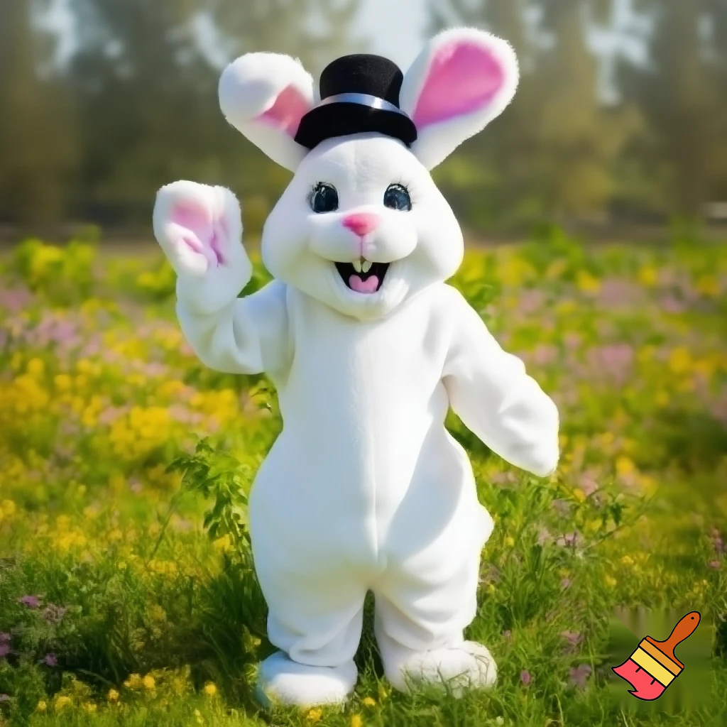 Easter bunny mascot costume top hat special top hat